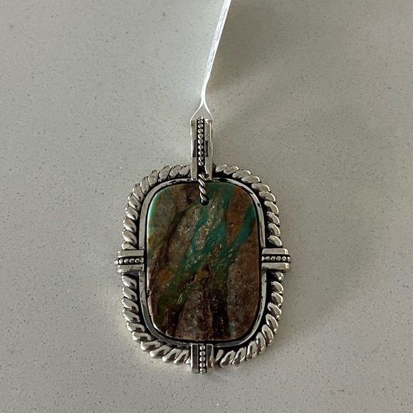 One of a kind 15.00 carats Hachita Turquoise 925 pendant - Picture 2 of 12